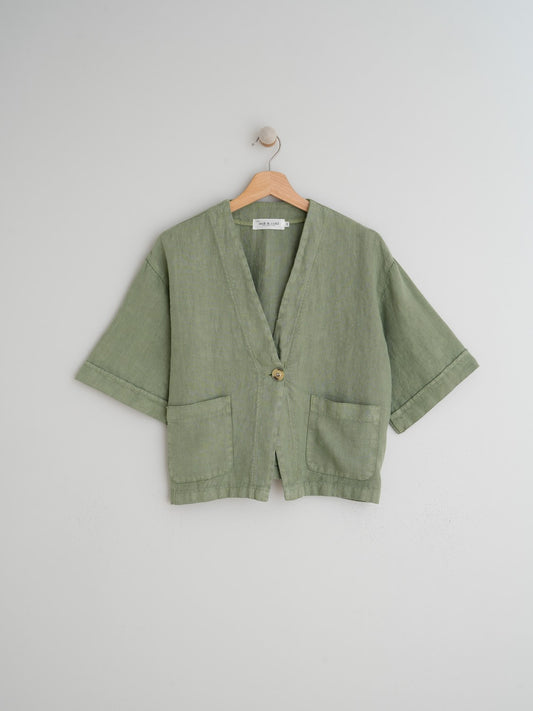 SOBRECAMISA CROP LINO
