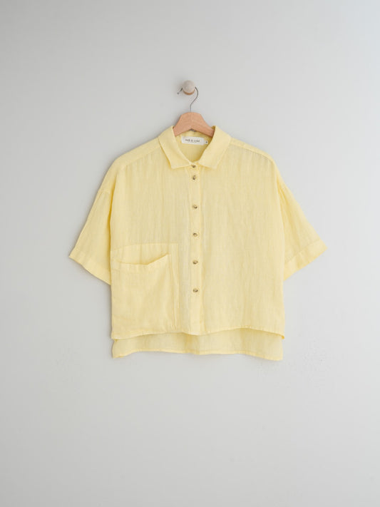 CROP LINEN SHIRT