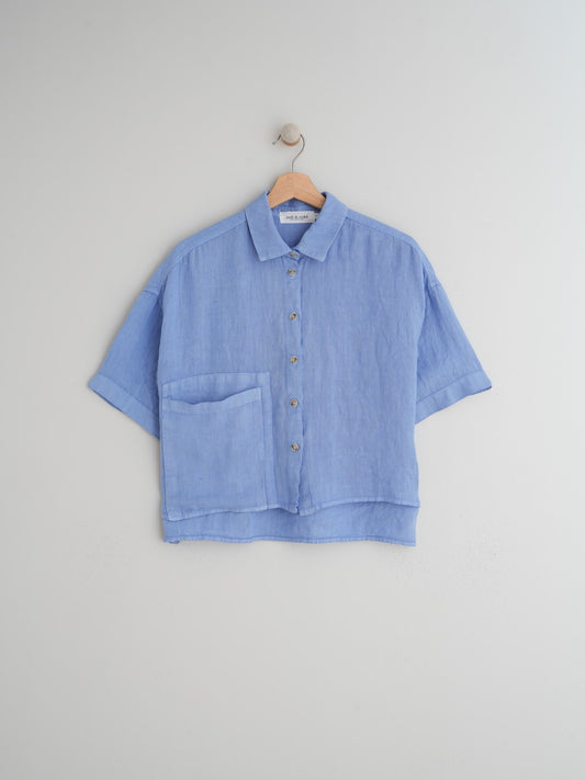 CROP LINEN SHIRT