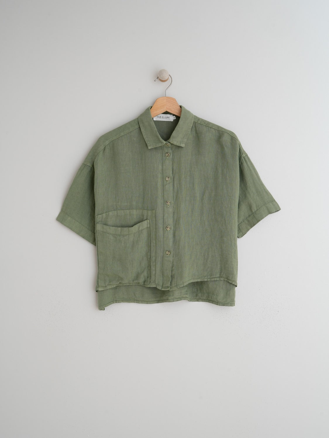 CROP LINEN SHIRT