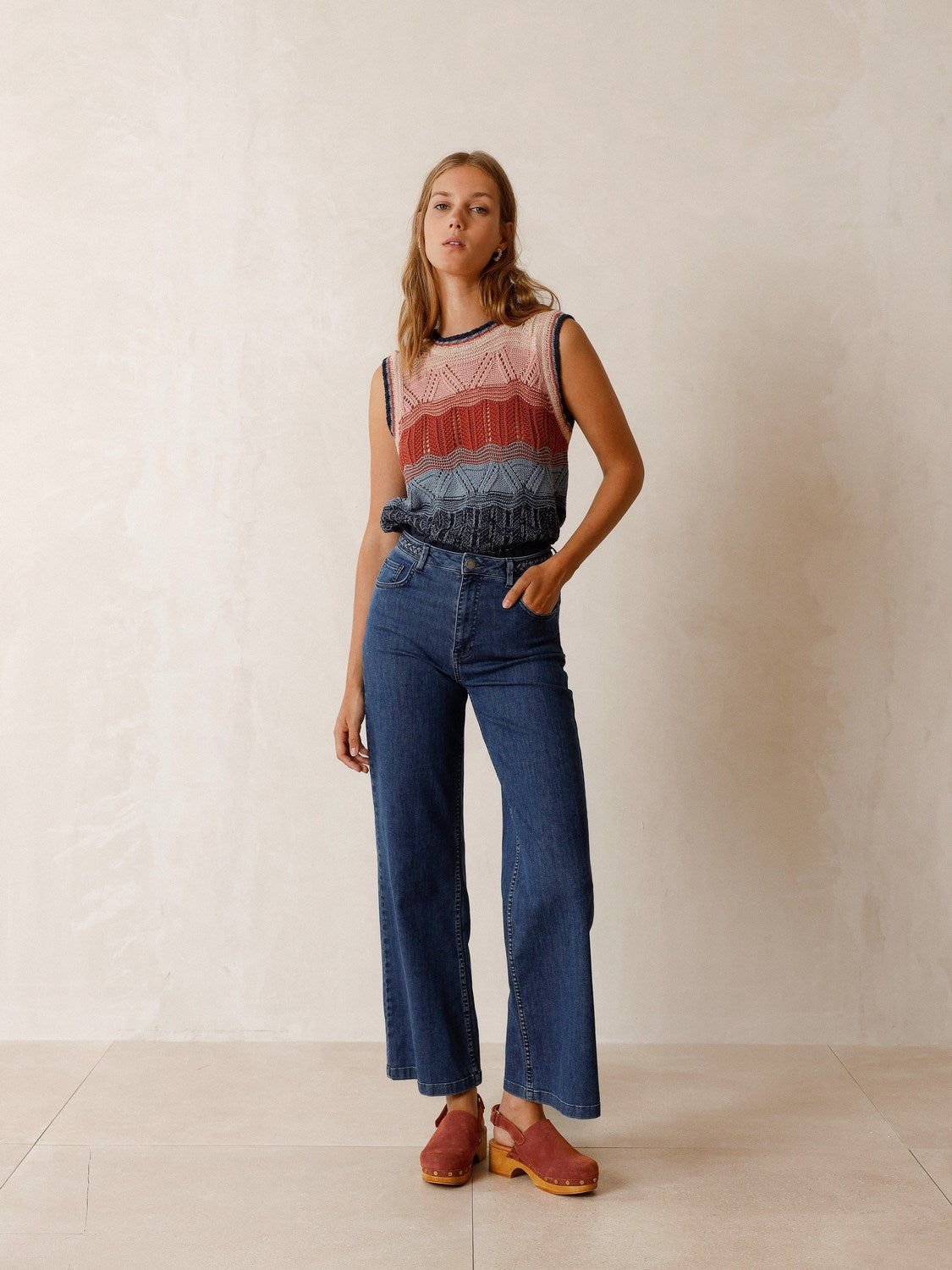 BRAIDED DENIM PANTS