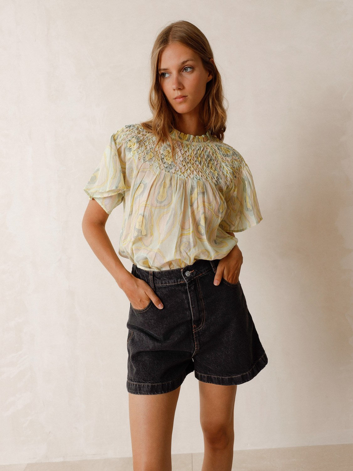 GEODES PRINT BLOUSE