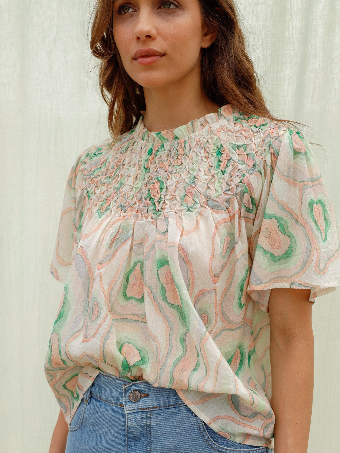 GEODES PRINT BLOUSE