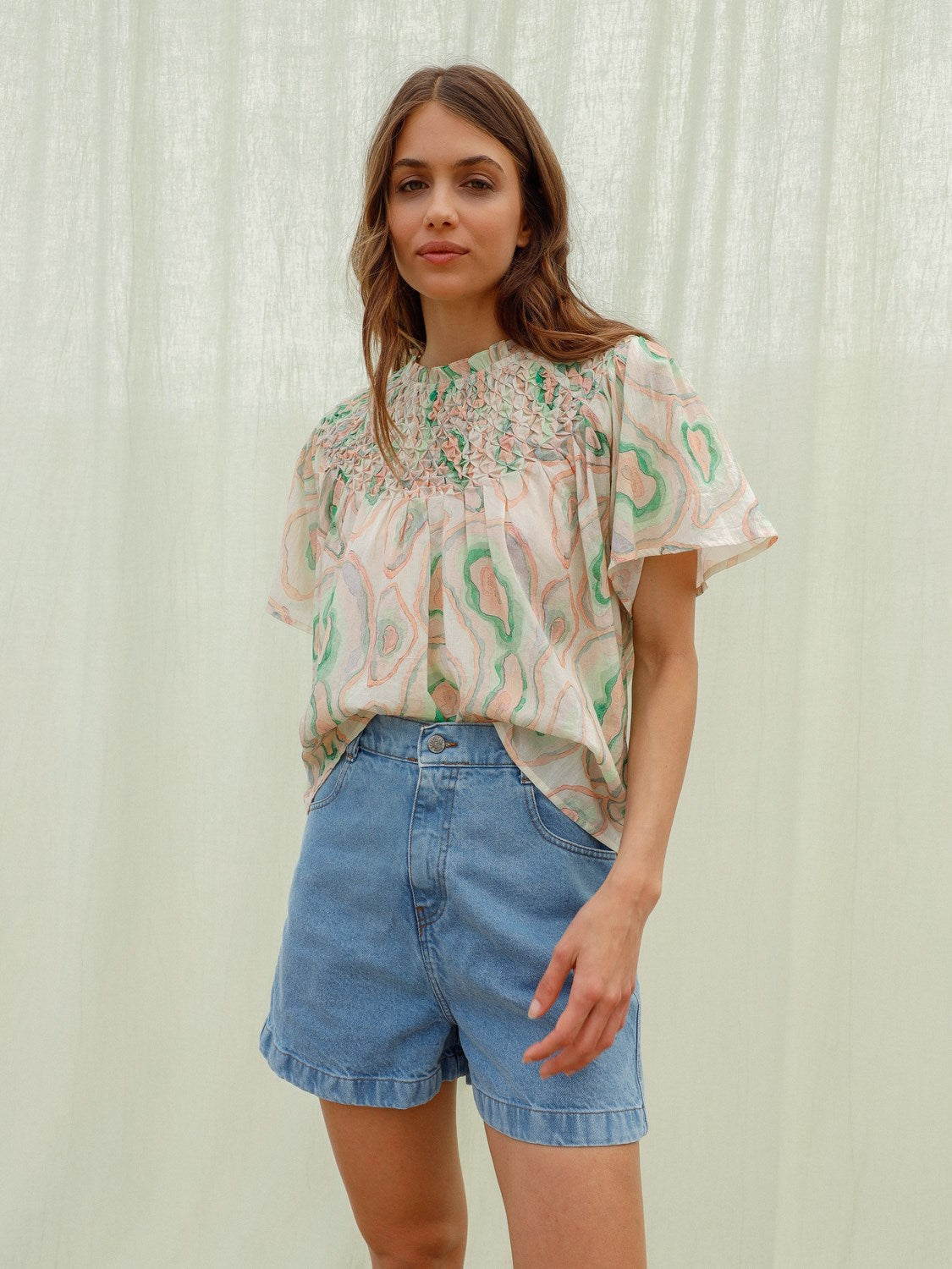 GEODES PRINT BLOUSE