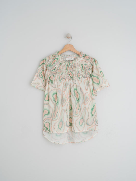 GEODES PRINT BLOUSE