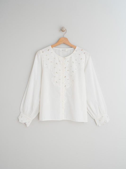 CUT OUT EMBROIDERY SHIRT