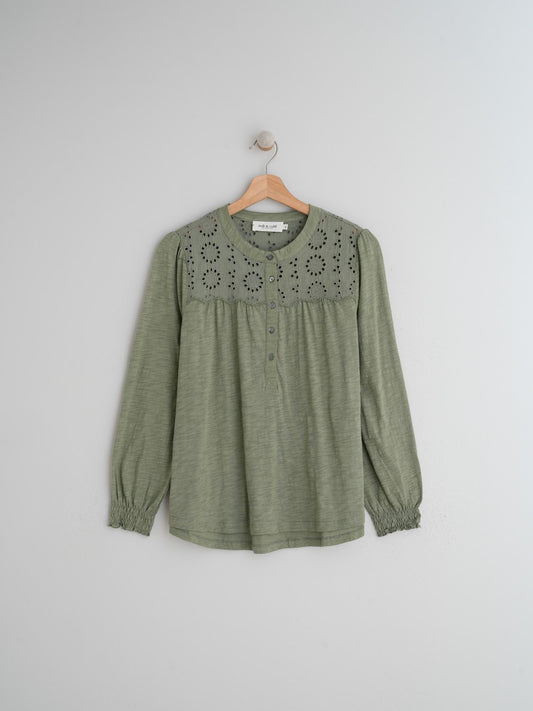 CAMISETA COMBINADA BORDADA