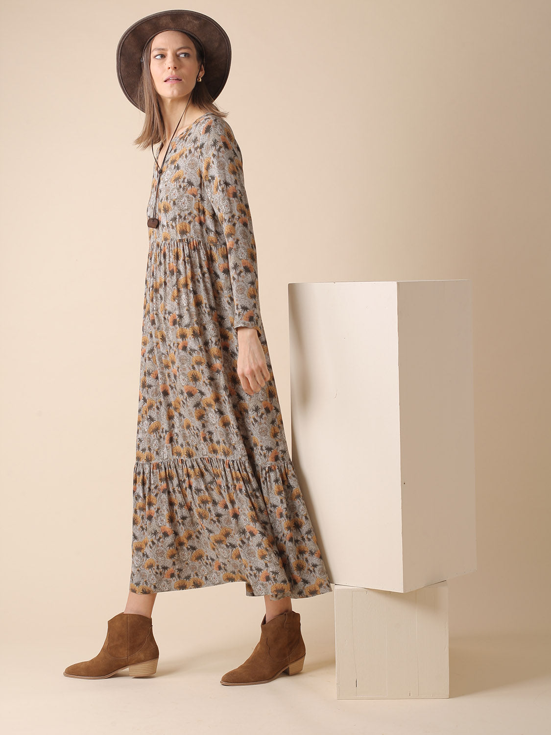 VESTIDO JANE ESTAMPADO DIENTE DE LEÓN