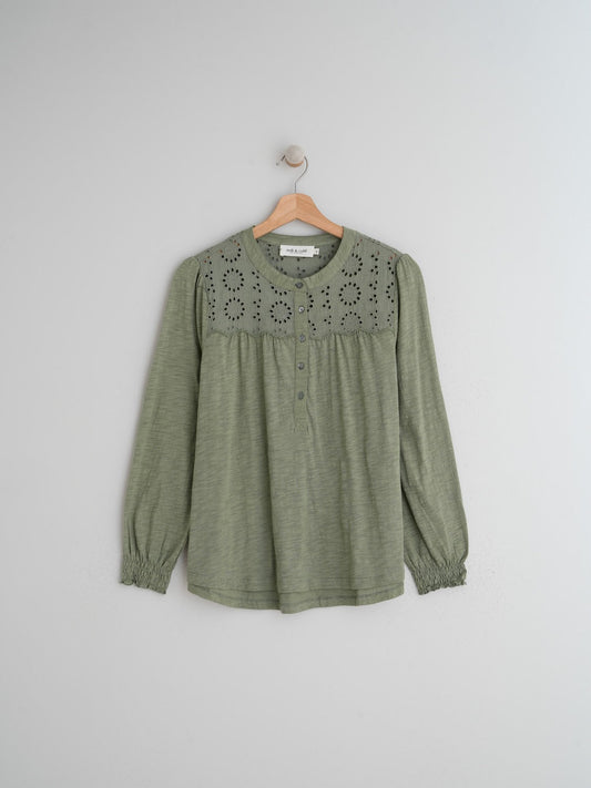 CAMISETA COMBINADA BORDADA