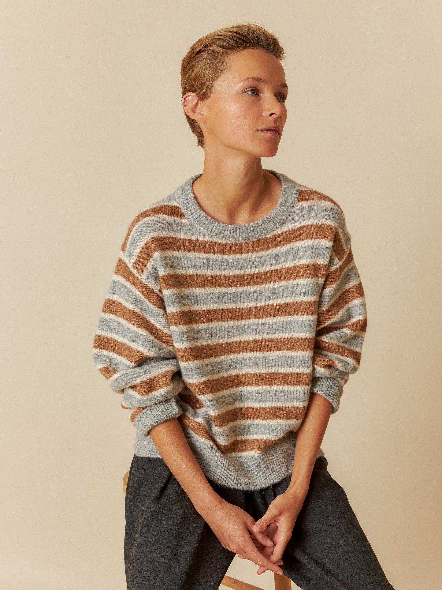 PULL EN MAILLE RAYÉ