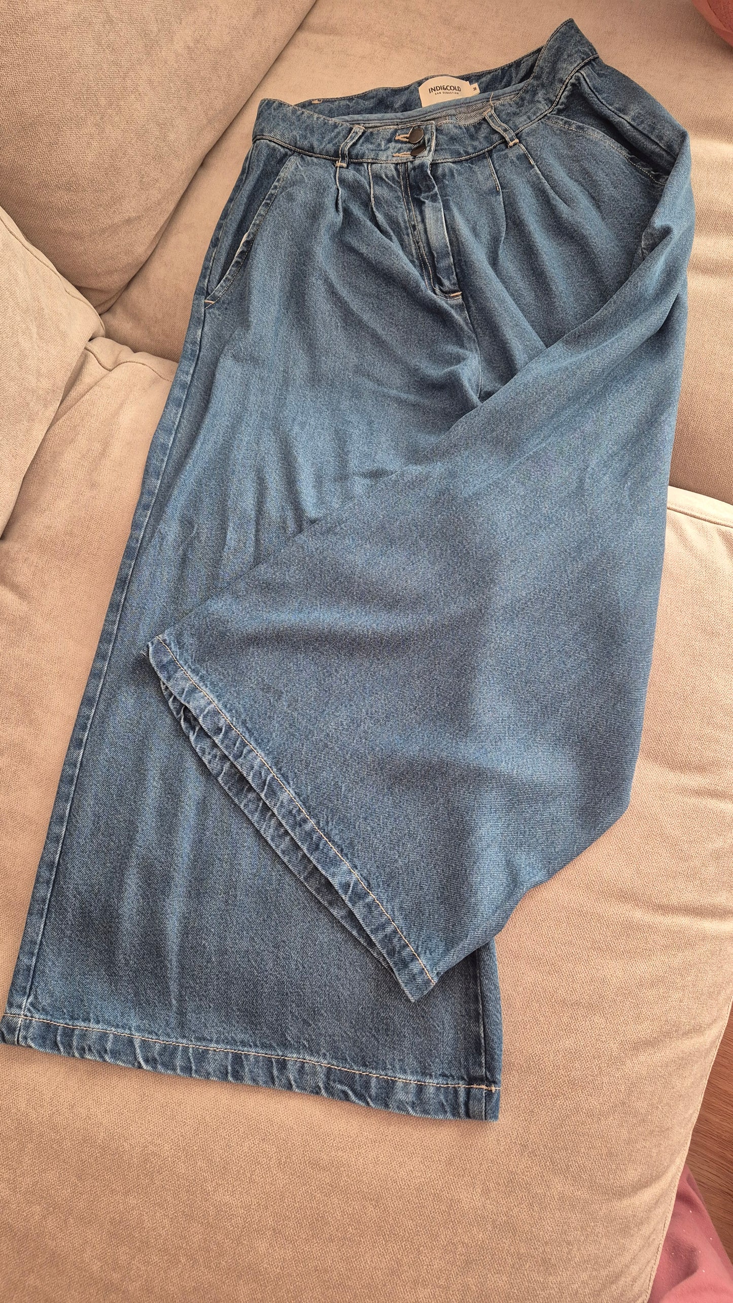 WASHED DENIM PANTS