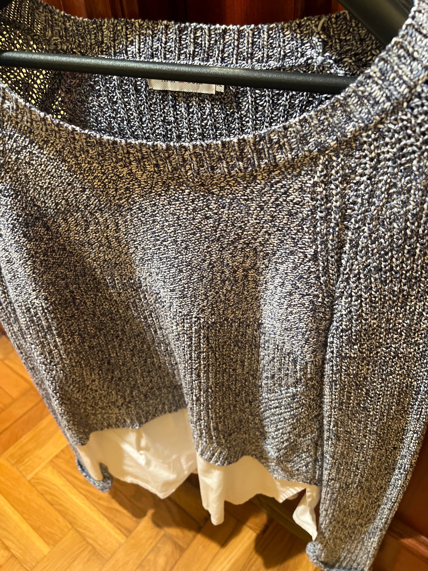 Heathered blue sweater
