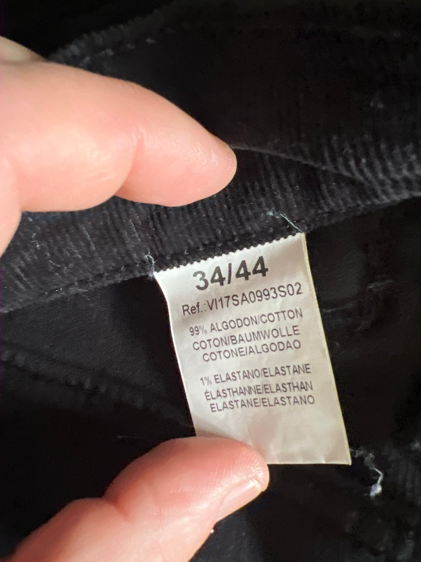 Pantalons en velours côtelé noir
