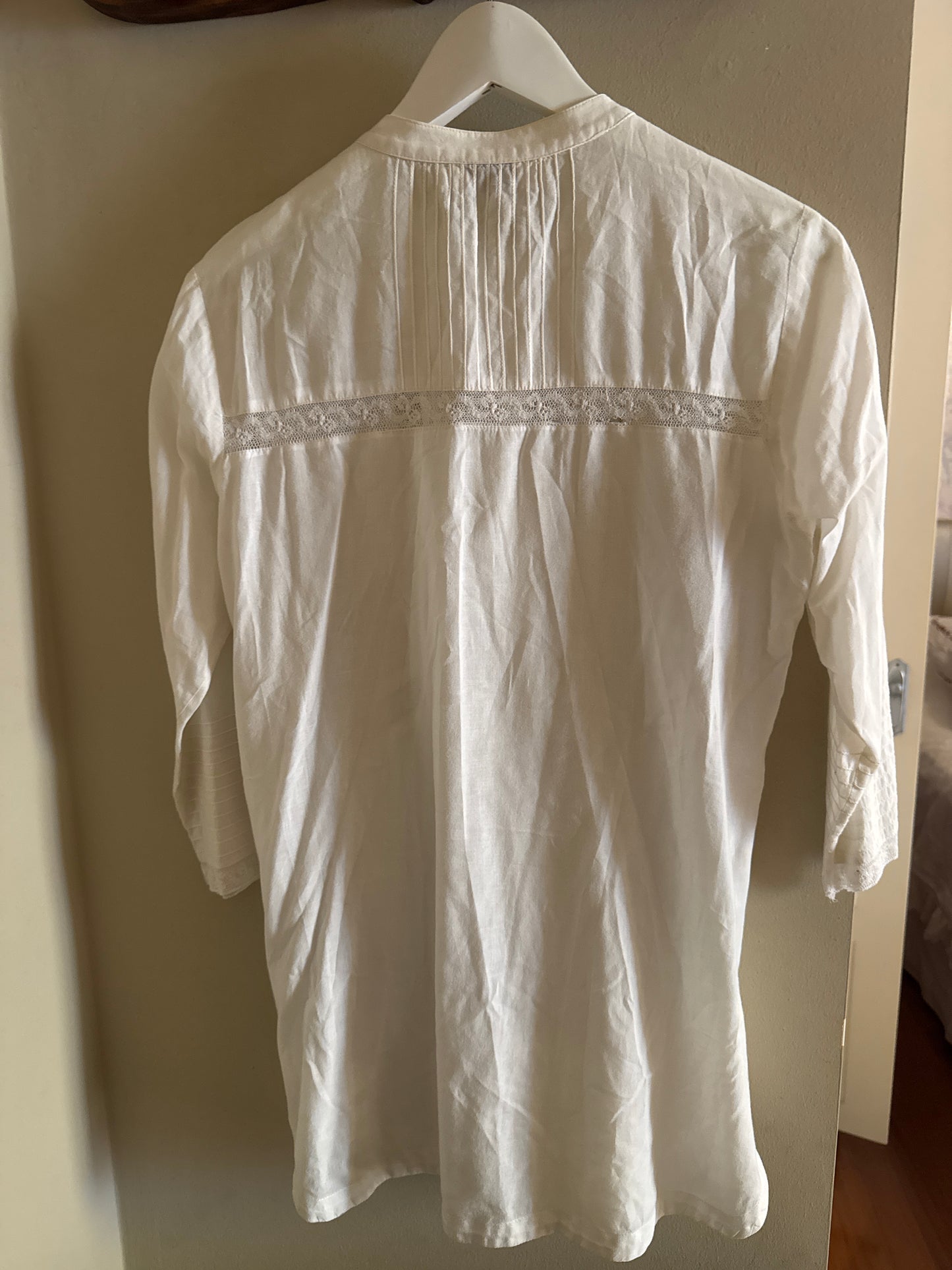 Camisa larga color crudo