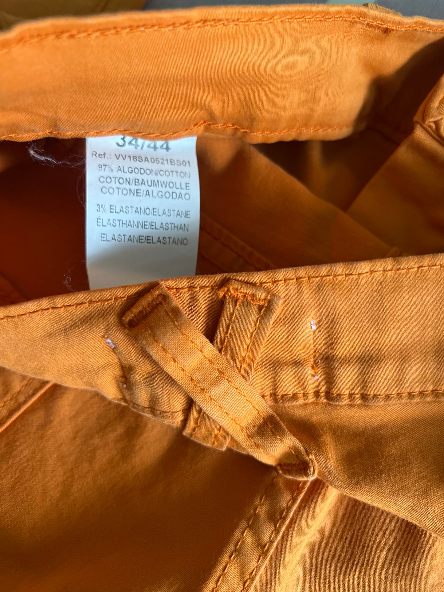 Pantalons orange avec fermeture éclair