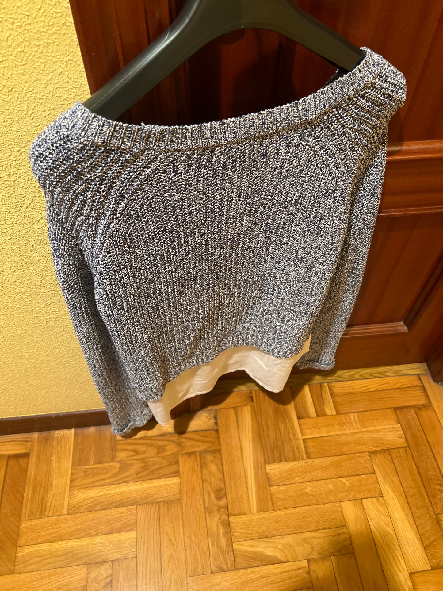 Heathered blue sweater