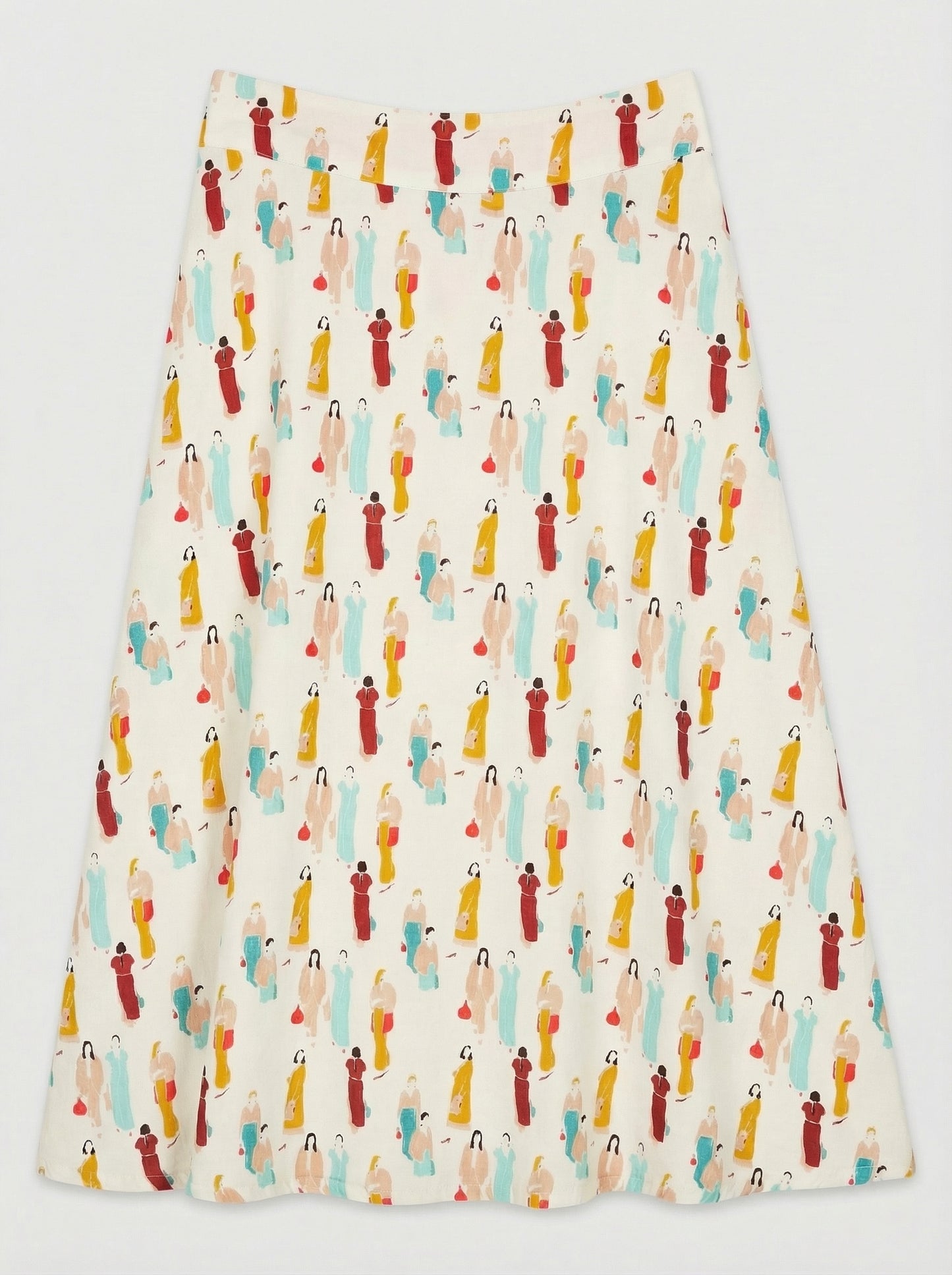 Falda evasé multicolor